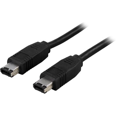 Deltaco Firewire Cable, 6-pin Male - 6-pin Male, 1m
